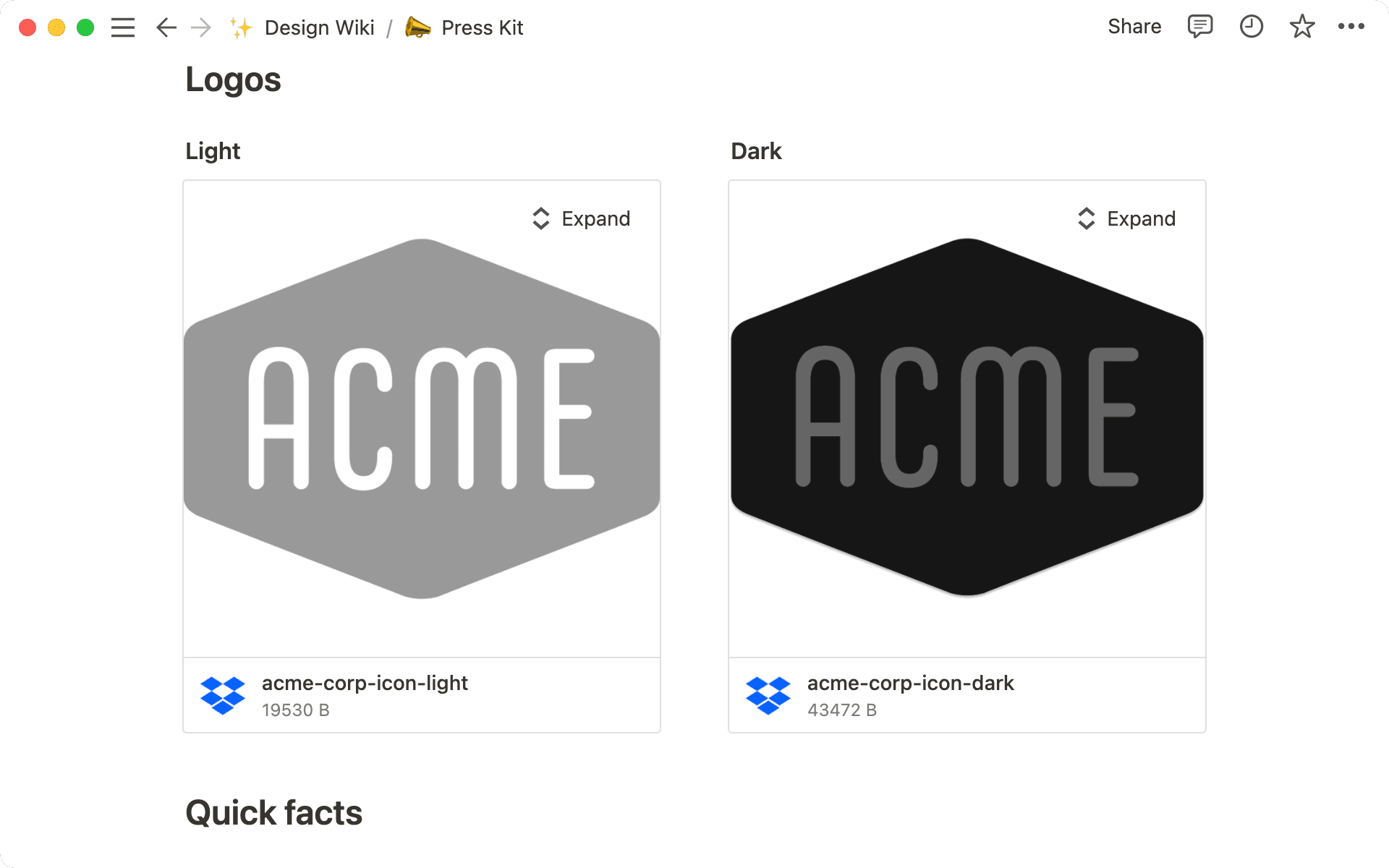 Visual link previews hero