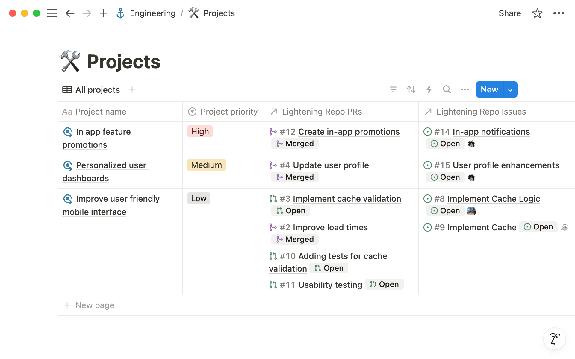 Connect your projects to other databases like product documentation and marketing campaigns to create a unified view of work across teams.